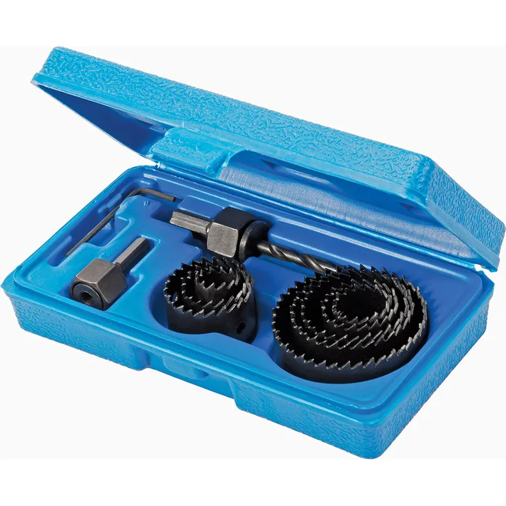 Silverline Tools 995740 Lochsägen-Satz 11-tlg. 19-64mm, Schwarz