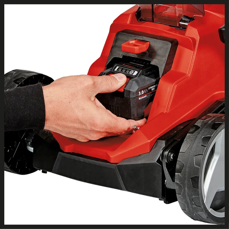 Einhell Akku-Rasenmäher GE-CM 18-33 Li-Solo Power X-Change - Li-Ion, bis 200 m², 33 cm Schnittbreite, 30 L Fangsack, bürstenloser Motor, 5-stufige Schnitthöhenverstellung, ohne Akku und Ladegerät – Bild 2