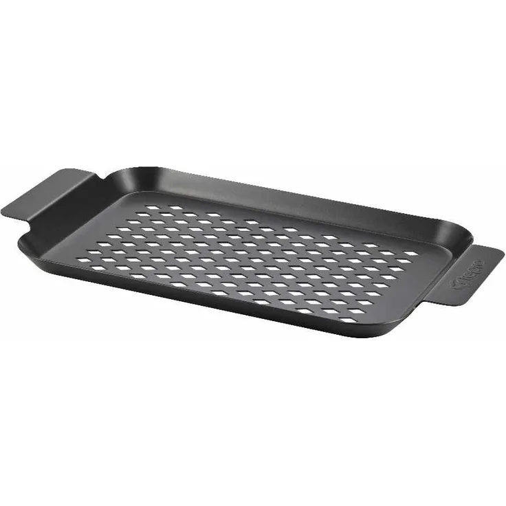 Tepro 8355 Grillplatte, schwarz, antihaftbeschichtet, 34 x 19 x 2,3 cm, Gelochter Boden