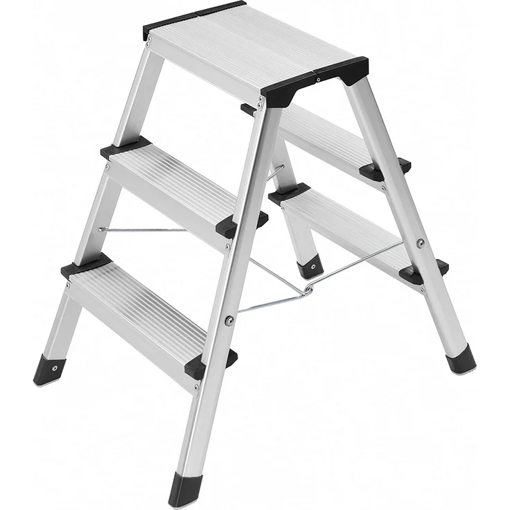 Hailo D60 StandardLine, Aluminium-Trittleiter, 2x3 Stufen – Bild 1