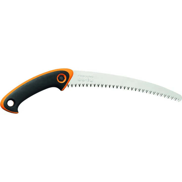 Fiskars Profi Handsäge für frisches Holz, Grobzahnung, Hochwertiges Stahl-Sägeblatt, Schwarz-Orange, SW-240, 1020200