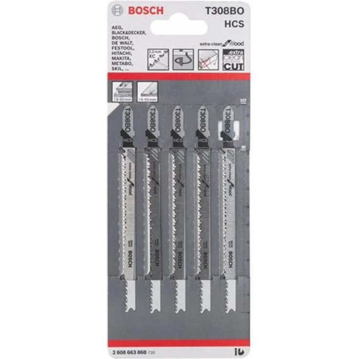 Bosch 2608663868 Stichsägeblatt 5 Stichsägeblätter T 308 BO – Bild 1