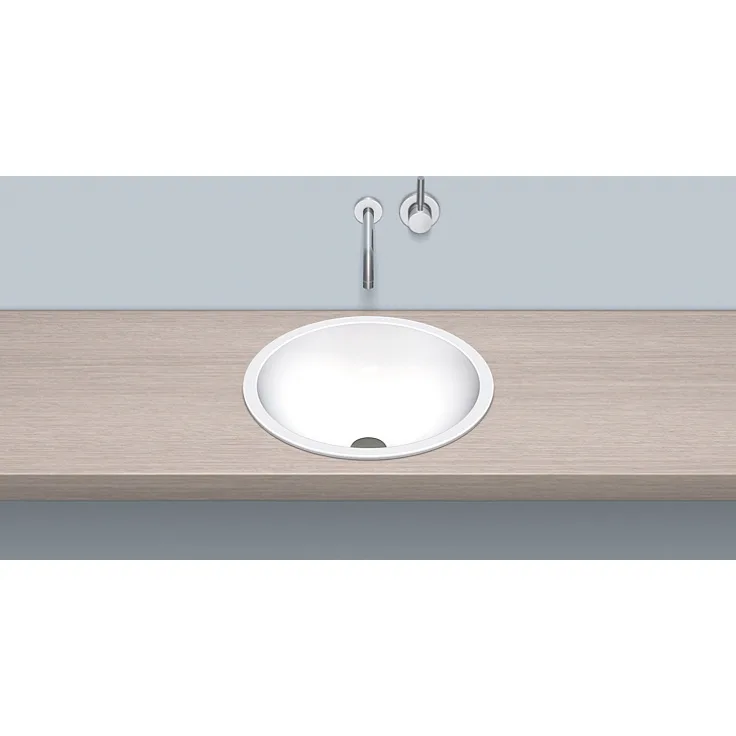 Alape EB.K450 Einbaubecken ohne Überlauf, kreisförmig, Ø 450 mm, innen und außen glasiert, Weiß, ohne Hahnloch / Waschtisch / Waschbecken