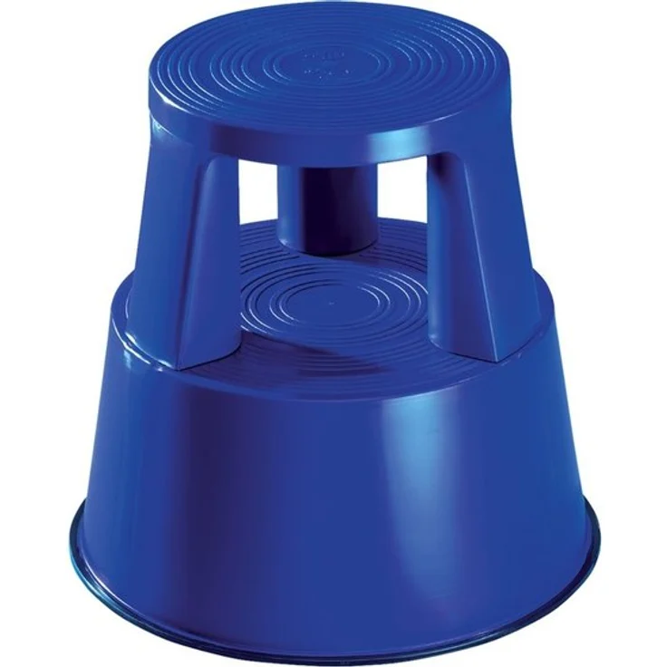 Wedo 212203 Rollhocker Step aus Kunststoff, Höhe 43 cm, Tragkraft 150 kg, blau – Bild 1