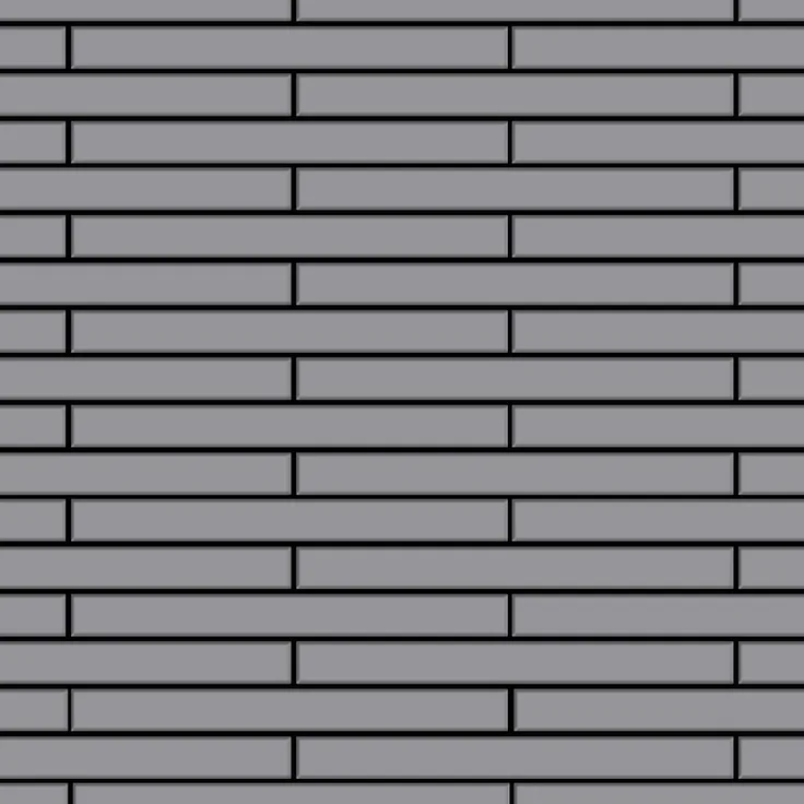 Mosaik Fliese massiv Metall Edelstahl matt in grau 1,6mm stark ALLOY Avenue-S-S-MA 0,74 m2