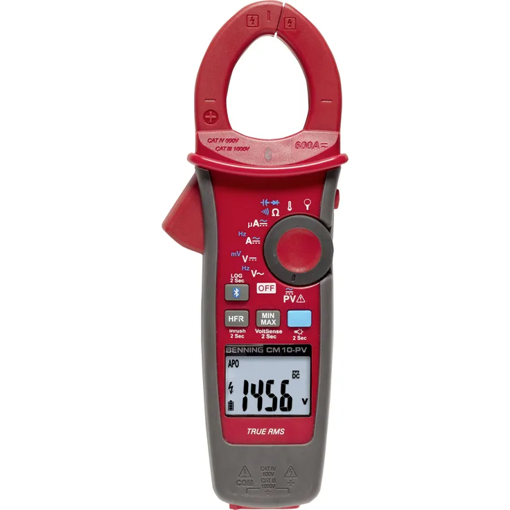 Benning CM 10-PV Stromzange digital Datenlogger CAT IV 600V Anzeige Counts: 6000