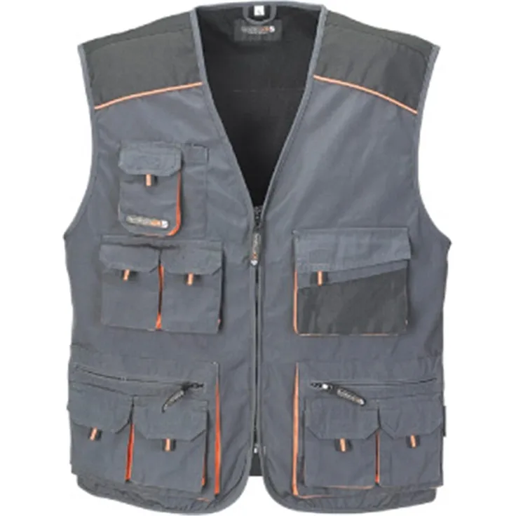 Arbeitsweste grau-schwarz-orange Gr. 56