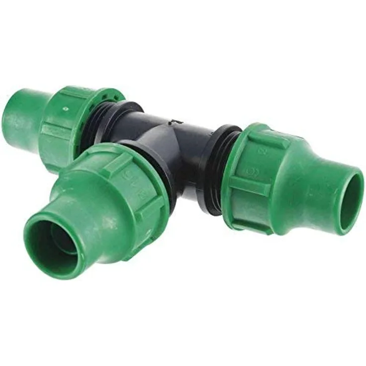 Provence Outillage 06599 Anschluss T-Stück mit 3 Köpfe für Schlauch grün 16 mm