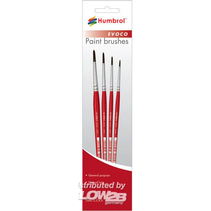 Humbrol AG4150 Evoco Pinsel-Set Größen 0, 2, 4 u. 6 1524150