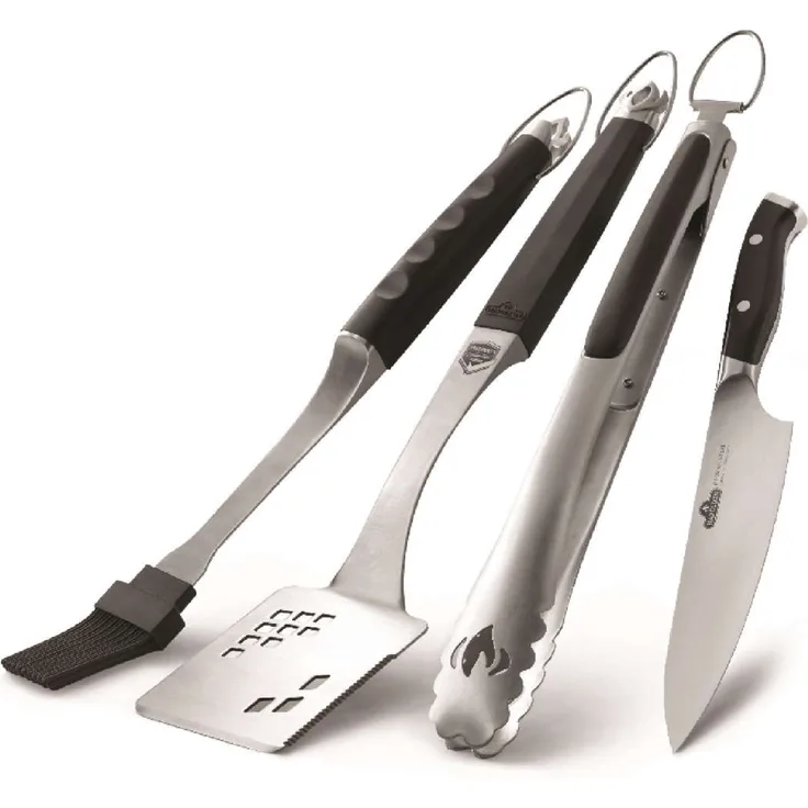 Napoleon Grillbesteckset Grillwerkzeug, Edelstahl, 4 Stück, schwarz, 70037