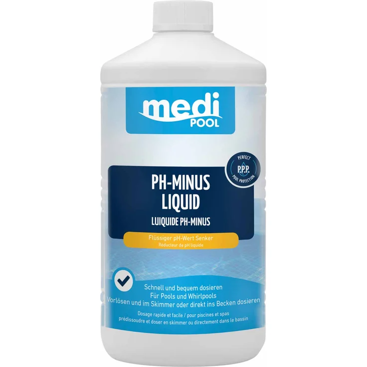 MediPool pH-Minus Liquid 1 L, pH Senker, Regulator, Wasserpflege, Flüssigchlor – Bild 1