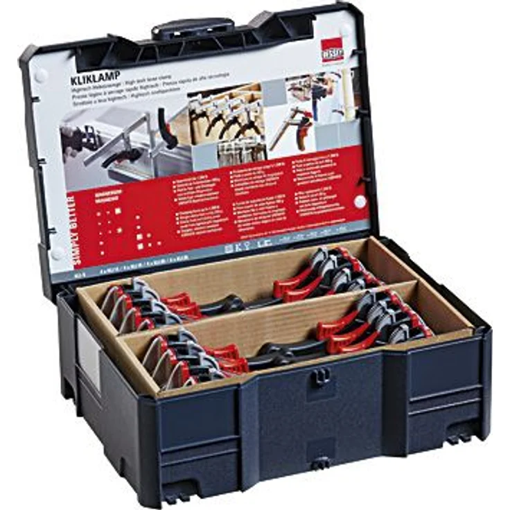 BESSEY Kliklamp Zwingen-Systainer mit 16 Kliklamp Zwingen, 1 Stück,KLI-S – Bild 1