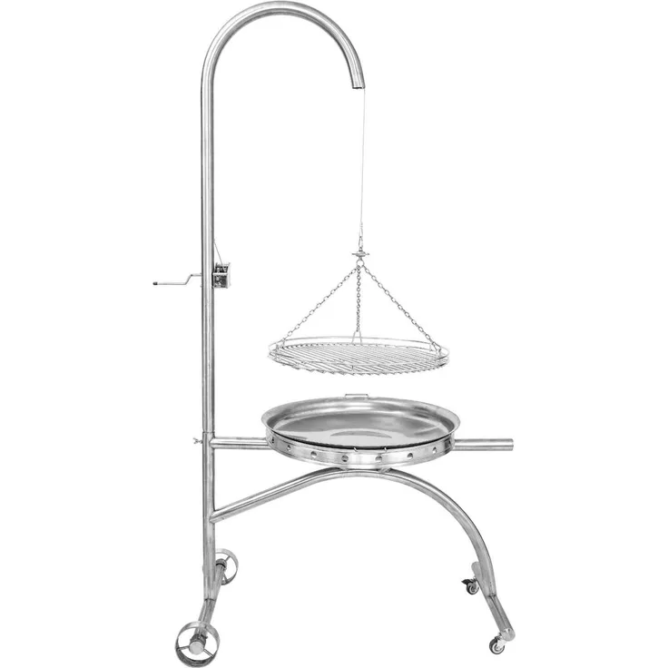 Schneider fahrbare Grillstation aus Edelstahl Grillrost 60 cm Schwenkgrill Schwenker
