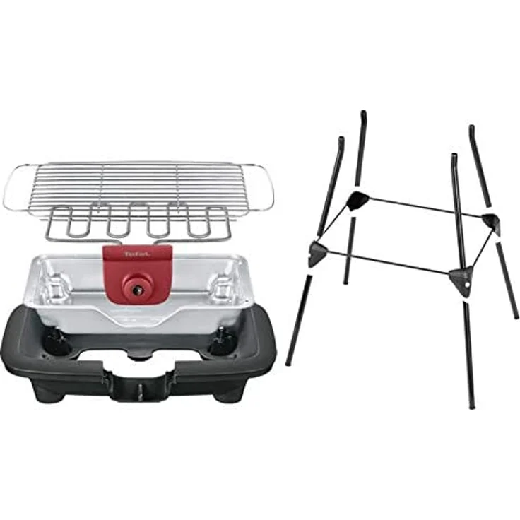 Tefal BG90F5 Easygrill Adjust Elektro-Standgrill (2300 Watt, 720 cm² Grillfläche) schwarz-Burgunderrot – Bild 3