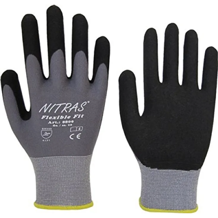 NITRAS 8800 Flexible Fit Allroundhandschuhe Gartenhandschuhe, hohe Abriebfestigkeit, sehr guter Grip - VPE 12 Paar, Größe:10