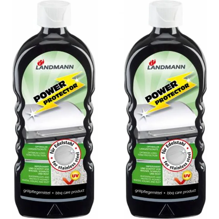 2 x LANDMANN Power Protector Grillpflegemittel Edelstahl Grillpolitur 500ml