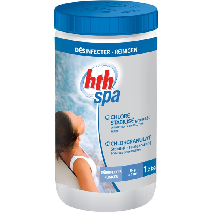 hth Spa Chlorgranulat stabilisiert 1,2 kg Dose f. Whirlpools & Pools