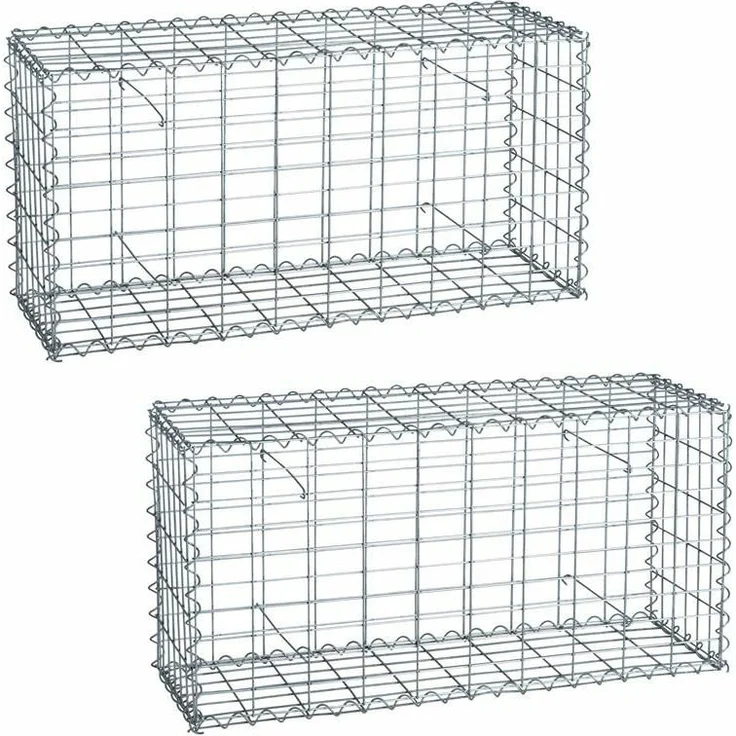 Gabione Steinkorb Steingabione 2 x 100x50x30 cm Drahtkorb Mauer Sichtschutz Zaun