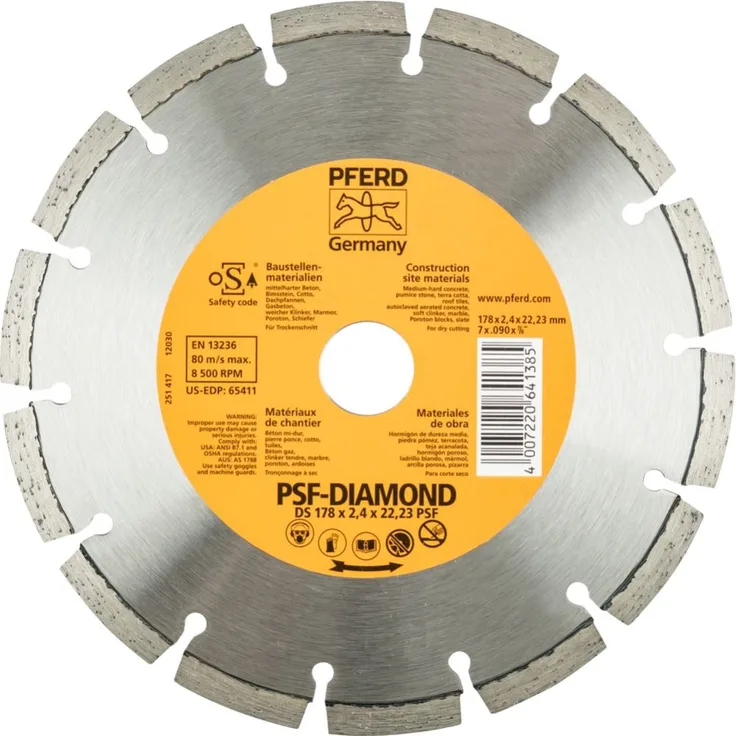 Pferd Diamant-Trennscheibe DS 178 x 2,4 x 22,23 PSF (68017221)
