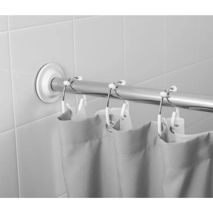 Umbra Flex Doppel-Duschvorhangringe, Weiß-Chrom,