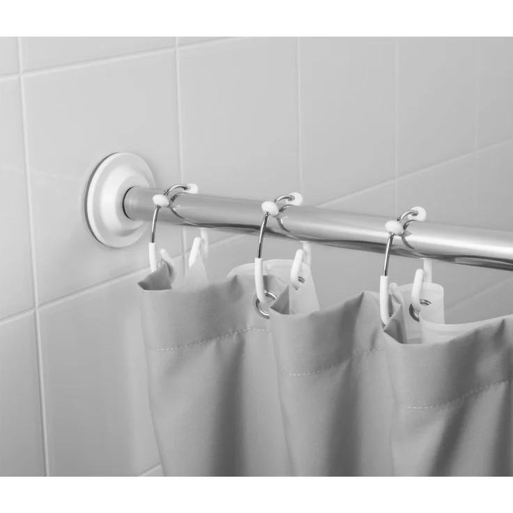 Umbra Flex Doppel-Duschvorhangringe, Weiß-Chrom, – Bild 1