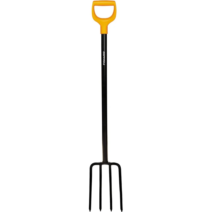 Fiskars Spatengabel für harte, steinige Böden, Mit 4 Zinken, Länge 122 cm, Hochwertige Stahl-Zinken-Kunststoff-Stiel, Schwarz-Orange, Solid, 1003458 – Bild 1