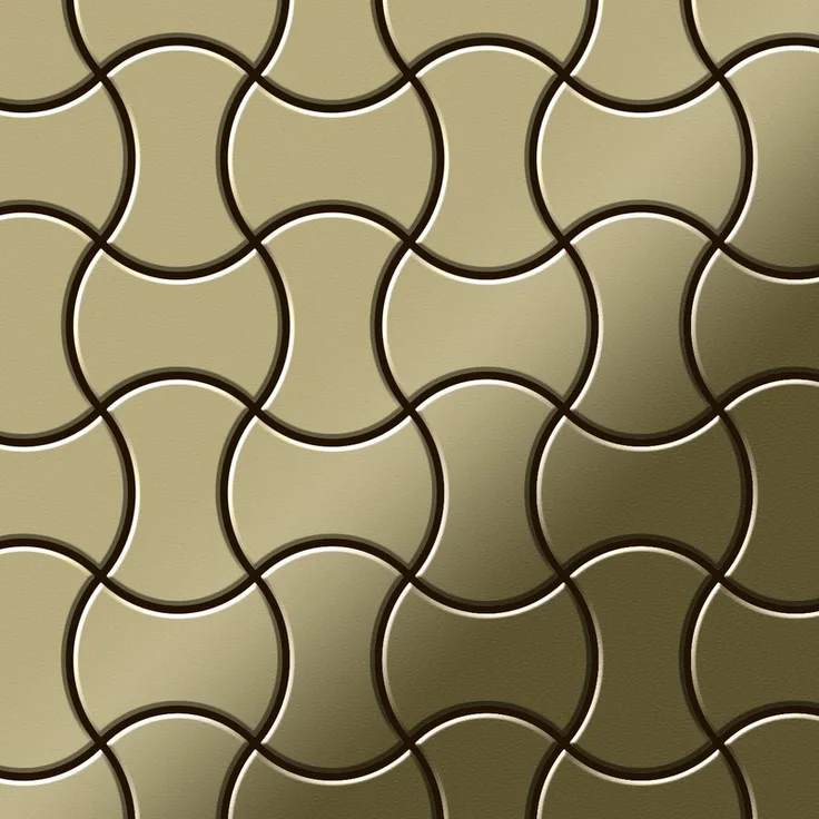 Mosaik Fliese massiv Metall Messing gewalzt in gold 1,6mm stark ALLOY Infinit-BM Designed by Karim Rashid 0,91 m2