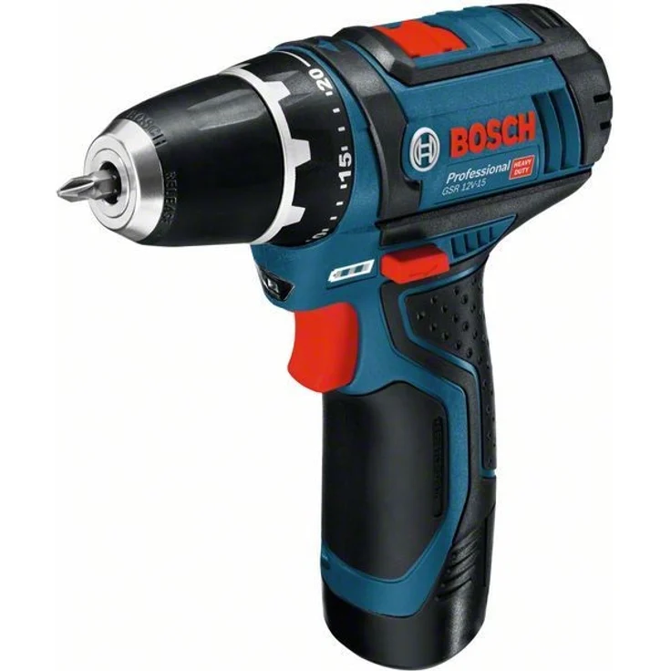 Bosch Professional Akku-Bohrschrauber GSR 12V-15 mit 2 x 2.0 Ah Akku (060186810F) – Bild 2