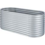 High Grow Hochbeet Gartenbeet 2,0m Zink-Alu-Beschichtung silber Silber