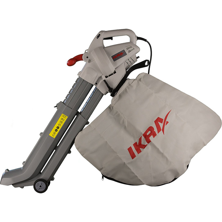 IKRA Elektro 3in1 Laubsauger Laubbläser Laubhäcksler IBV 2800 E inkl Fangsack 45l Blasgeschwindigkeit 275 km-h 2.800W Häckselfunktion mit Tragegurt 2800 Watt