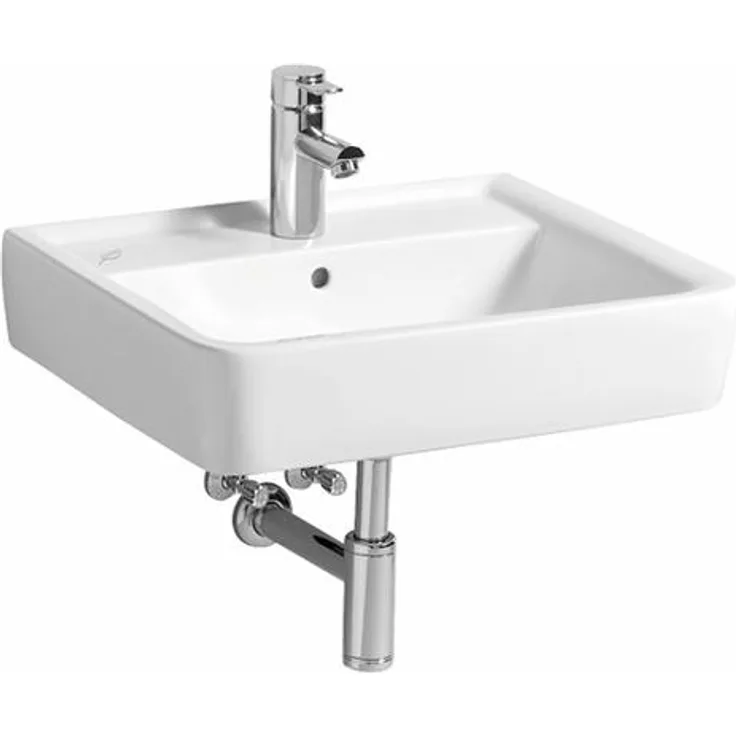 Keramag Renova Nr.1 Plan Waschtisch, 550 x 440 x 195 mm, mit Hahnloch-Überlauf, weiß 222255000