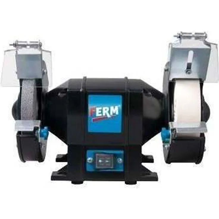 FERM Doppelschleifmaschine 250W - 150mm - Incl. P36 und P60 Schleifsteinen, Schutzbrille und Funkenfänger