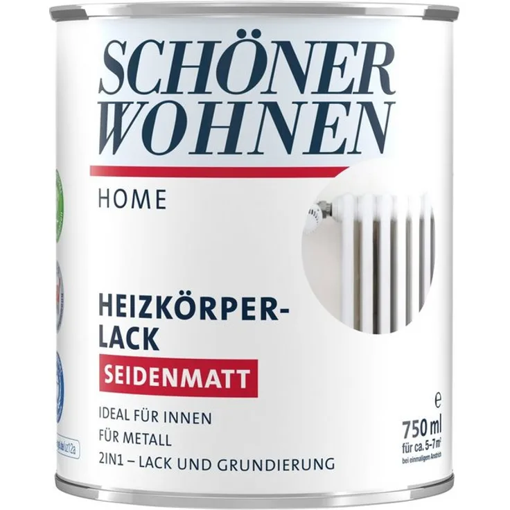 Schöner Wohnen - SCHÖNER WOHNEN-Kollektion Heizkörperlack Home, seidenmatt, 750 ml, weiß - weiß