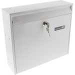 BURG-WÄCHTER Zaunbriefkasten, EU Norm EN 13724, A4 Einwurf-Format, Verzinkter Stahl, Potsdam 878 W, Weiß