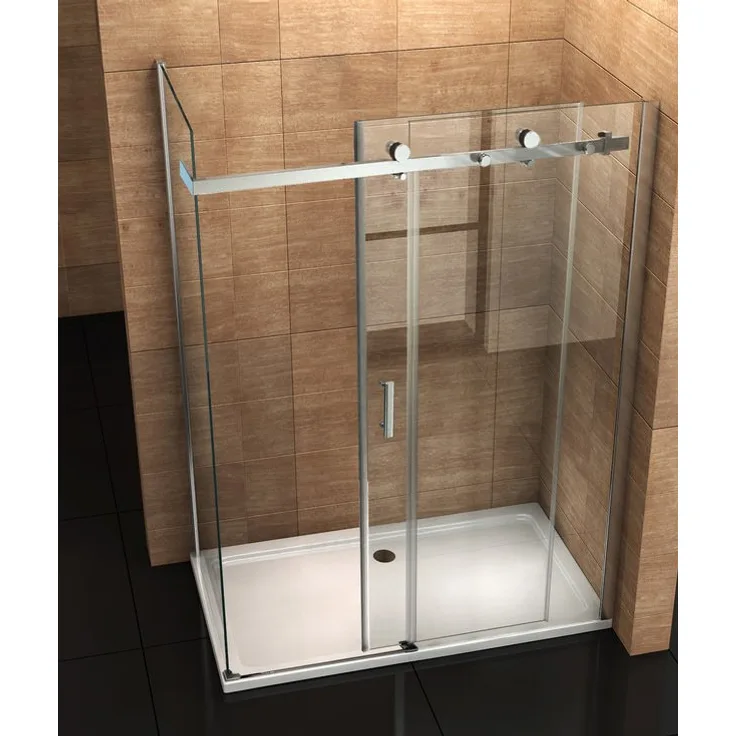 Aloni begehbare Duschkabine Eckdusche Schiebetür Klarglas 8mm 900x1600x1950mm