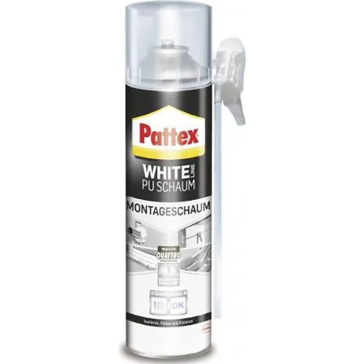 Pattex White Line Montageschaum Herstellerfarbe Weiß PUW75 750ml