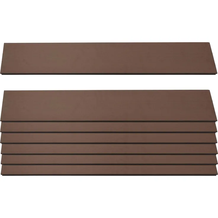 7er Set Latten für WPC-Sichtschutz Sarthe, Bretter Windschutz, ca. 1qm 90cm, braun