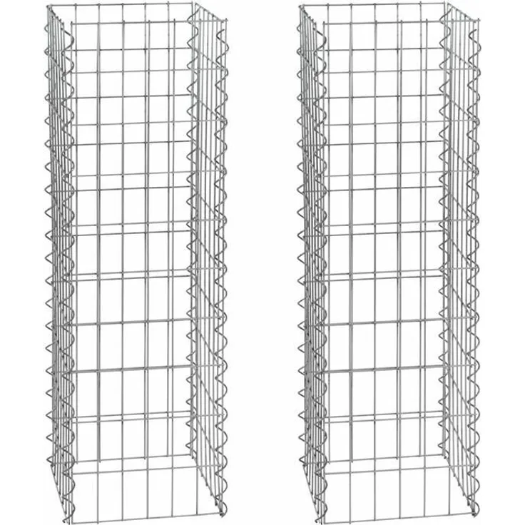 Gabionen Säule 100 cm 2x Gabione 4 Eck 30x30 cm Steinkorb Säulengabione
