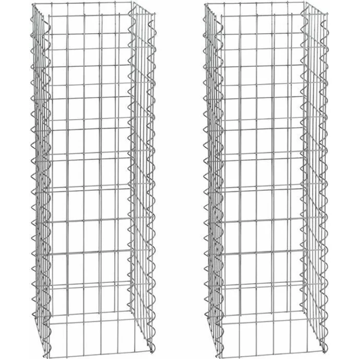 Gabionen Säule 100 cm 2x Gabione 4 Eck 30x30 cm Steinkorb Säulengabione – Bild 1