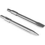 Flachmeißel und Spitzmeißel SET (390x30mm, passend für Abbruchhammer mit 30mm SDS HEX Sechskant Aufnahme)