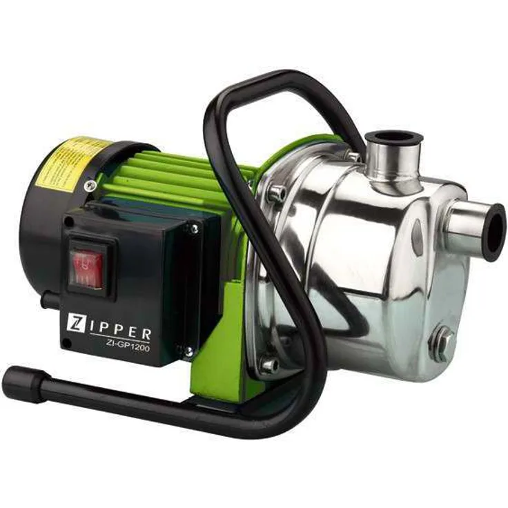 Zipper ZI-GP1200 Klarwasserpumpe 1.200 Watt 3.800 l/h Bewässerung max. Förderhöhe 48 m max. Ansaughöhe 8 m max. Wassertemperatur 35 °C Kabellänge 1,2 m 7,9 kg