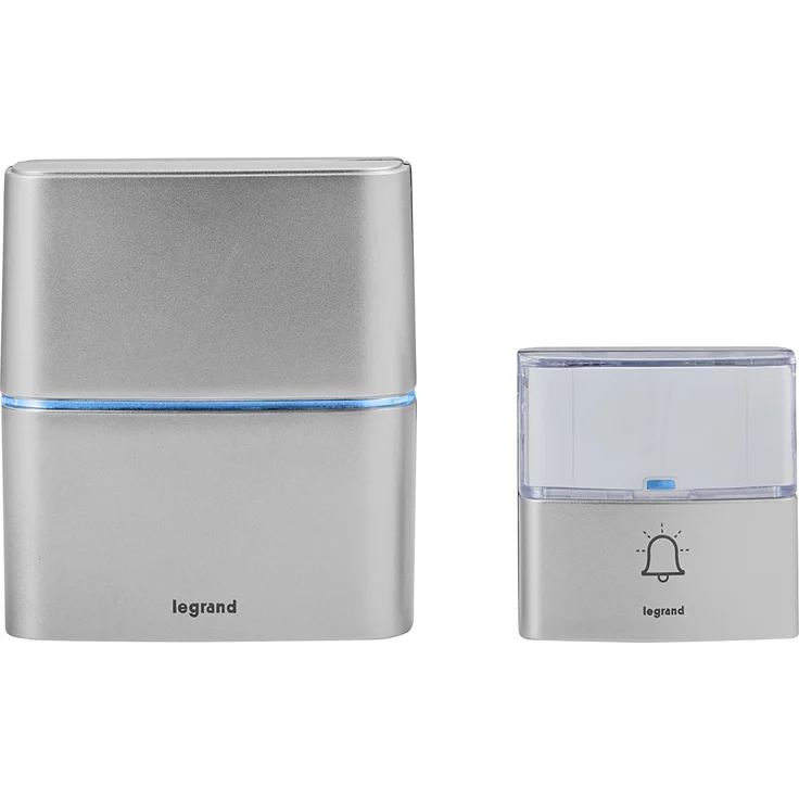 Legrand, Funkklingel-Set Premium batteriebetrieben mit MP3-Funktion, 1x wasserdichtem Klingeltaster (IP54), 1x Gong mit 30 Melodien, 100m Reichweite, 094271 – Bild 1