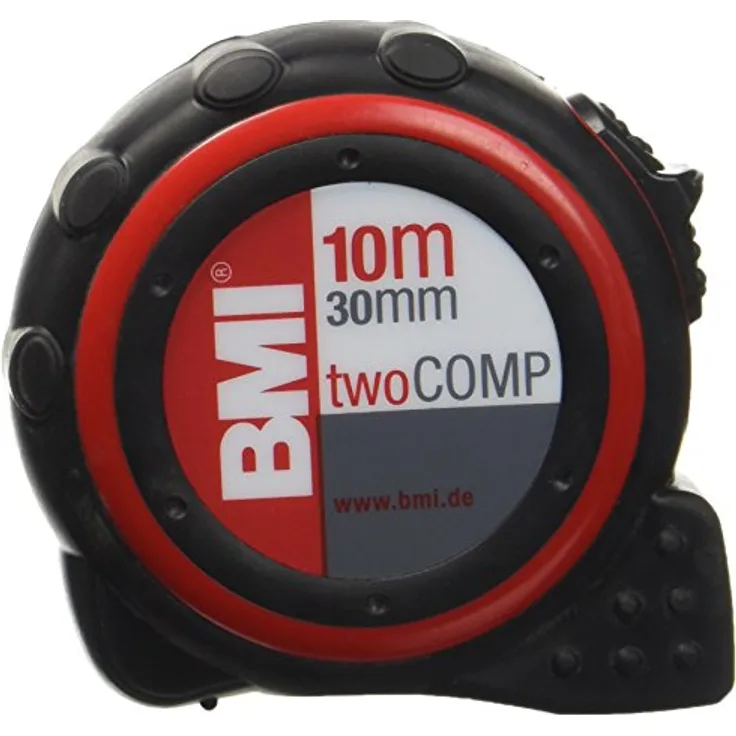 BMI 472041021 Taschenbandmaß Two Comp, Länge 10 m, weisslackiertes Band, mit Clip