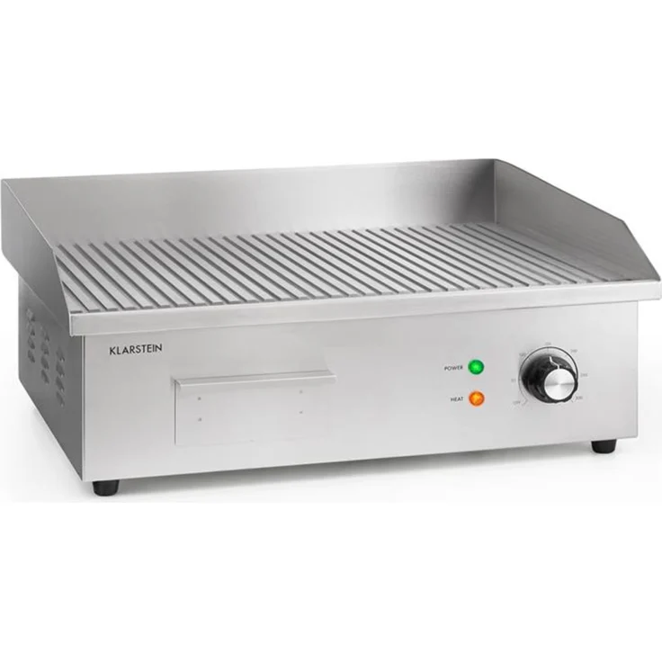 Grillmeile 3000R Elektrogrill 3000W Platte 54,5x35cm geriffelt Silber – Bild 1