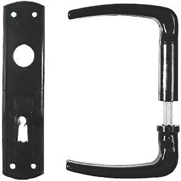 Bever & Klophaus Drückergarnitur Universal-Kastenschloss PZ schwarz 55mm VK 8mm 107K320PZ