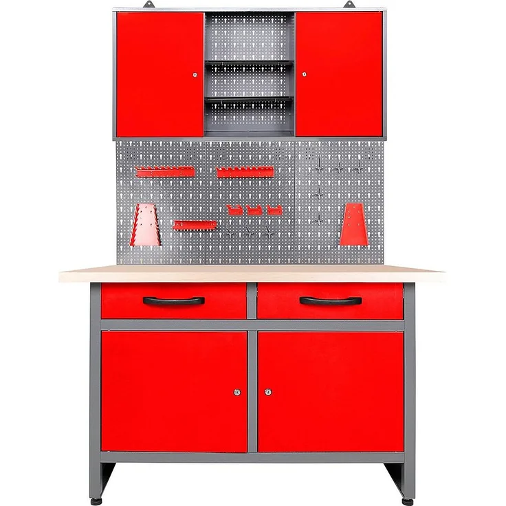 ONDIS24 Werkstatt-Set »Werner«, 120 cm, mit Lochwandsystem inkl. Haken
