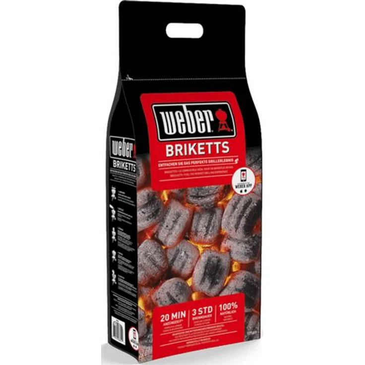 Weber 17631 Grillstarterset für Holzkohlegrills, 3 in 1: Anzündkamin, 2 kg Briketts, 3 Anzündwürfel – Bild 4