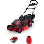 Henx Akku Rasenmäher Mäher Mulcher Motormäher Grasmäher 40 V inkl. 7,5 Ah Akku + Schnellladegerät, 60 l Fangkorbvolumen