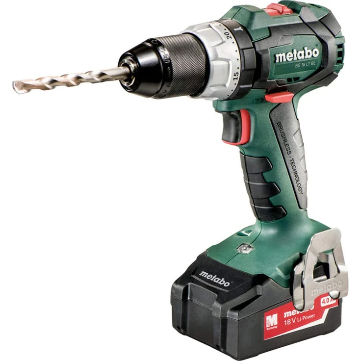 Metabo 602325500 Akkuschrauber BS 18 LT BL 18V,Bürstenlos - inkl. 2 CAS Li-Power Akkupacks (18 V-4,0 Ah),Ladegerät und Transportkoffer – Bild 1