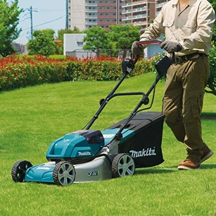 Makita DLM460Z Rasenmäher 2x 18 V - ohne Akku, ohne Ladegerät, blau, 46 cm Schnittbreite, 60 l Grasfangkorb – Bild 3